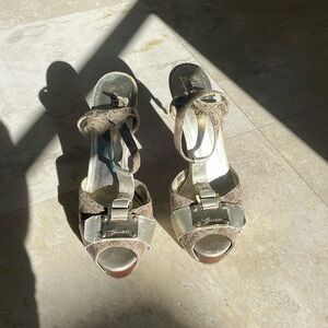 Guess Gold and Tan high heels